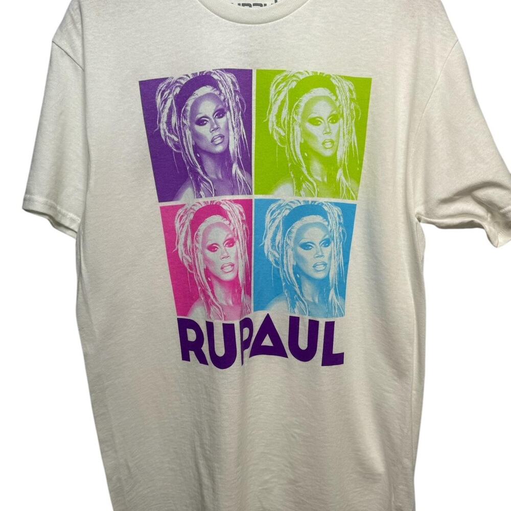 Short Sleeve Graphic Tee - White with Multicolor Pop Art